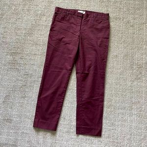 Gap Slim Cropped Khakis in Burgundy, Dark Rose Slacks, Stretch, size 8